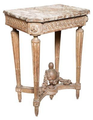 Lot 258 - Louis XVI Style Bleached Wood Marble Top...