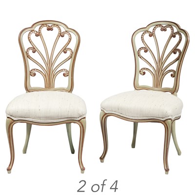 Lot 262 - Set of Four Louis XV Style White Painted and...