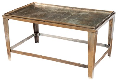 Lot 336 - Contemporary Patinated-Metal Low Table Height...