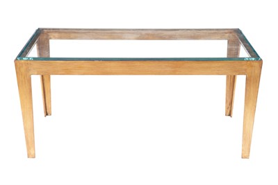 Lot 339 - Contemporary Patinated Metal Glass Top Low...
