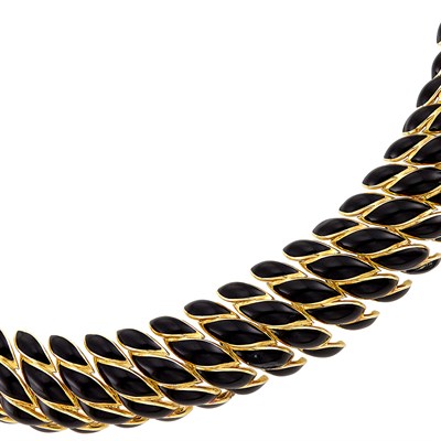 Lot 461 - Gold and Black Enamel Bracelet, David Webb