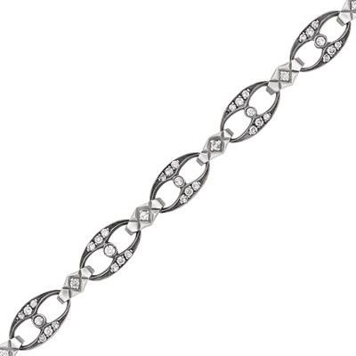 Lot 40 - Silver-Topped Gold and Diamond Bracelet