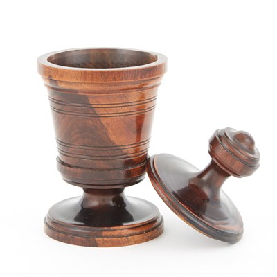Lot 342 - George III Turned Lignum Vitae Cup and Cover...