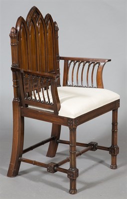 Lot 482 - Pair of Regency Style Mahogany Armchairs in...