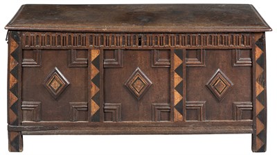 Lot 338 - Carolean 'Laudian' Panelled Oak Chest 17th...