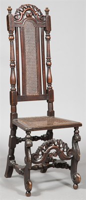 Lot 351 - Pair of William and Mary Walnut Caned Side...