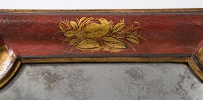 Lot 357 - George I Red-Japanned and Parcel-Gilt Mirror...