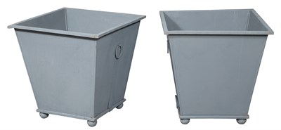 Lot 327 - Pair of Painted Metal Planters With ball feet....