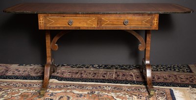 Lot 129 - Regency Brass-Inlaid Mahogany Sofa Table...