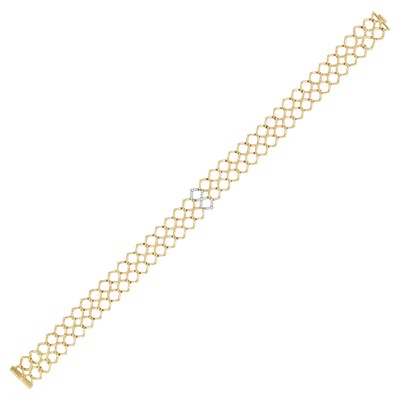 Lot 462 - Gold, Platinum and Diamond Choker Necklace, Tiffany & Co., Paloma Picasso