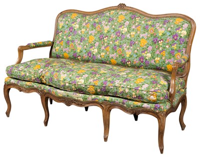 Lot 399 - Louis XV Walnut Settee Length 5 feet 2 1/4...