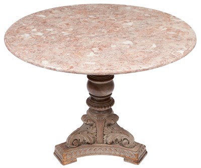 Lot 114 - Neoclassical Style Carved Pine Marble Top...