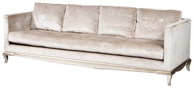 Lot 270 - Velvet Upholstered Silvered Wood Loose Cushion...