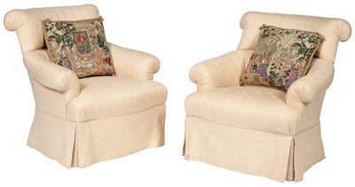Lot 274 - Pair of Upholstered Club Chairs Edward Farrell...