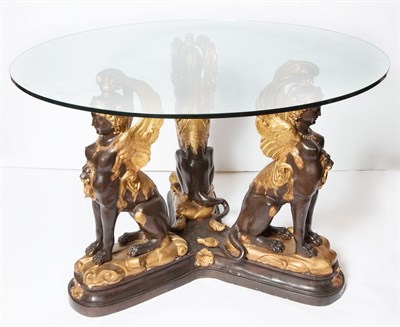 Lot 520 - Empire Style Gilt and Patinated-Metal Glass...