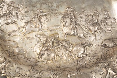 Lot 307 - Continental Silver Plated Charger with Cavalry...