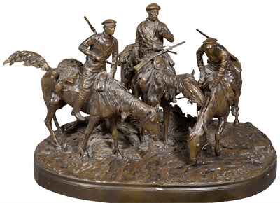 Lot 196 - Russian Style Bronze Group of Three Don...