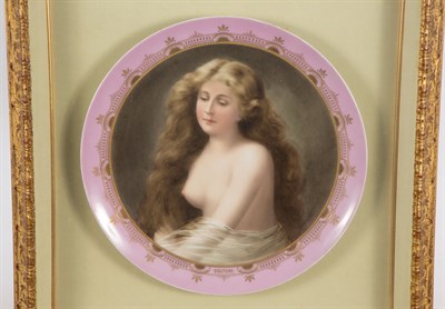 Lot 396 - Vienna Style Gilt and Hand-Painted Porcelain...