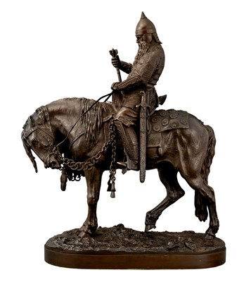 Lot 170 - Russian Bronze Group of a Voivode (Boyar...