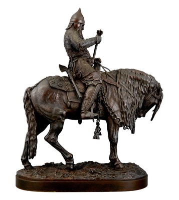 Lot 170 - Russian Bronze Group of a Voivode (Boyar...