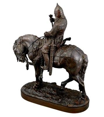 Lot 170 - Russian Bronze Group of a Voivode (Boyar...