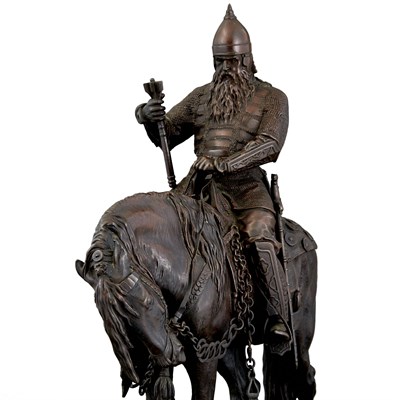 Lot 170 - Russian Bronze Group of a Voivode (Boyar...
