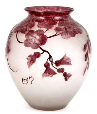 Lot 486 - Legras Art Nouveau Acid-Etched and Enameled...