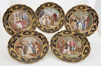 Lot 397 - Set of Twelve Sèvres Style Gilt and...