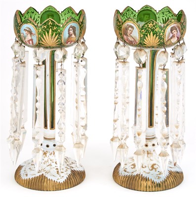 Lot 511 - Pair of Bohemian Style Gilt-Decorated and Hand-...