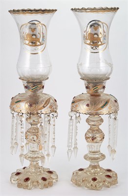Lot 515 - Pair of Bohemian Style Gilt-Decorated and...