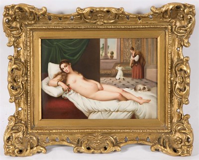 Lot 193 - Framed Continental Painted Porcelain Plaque of...