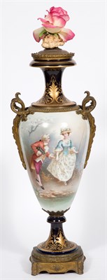 Lot 441 - Sèvres Style Gilt-Metal Mounted Porcelain Vase...