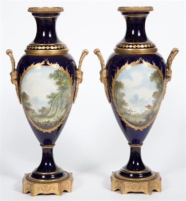 Lot 442 - Pair of Sèvres Style Gilt-Metal Mounted...