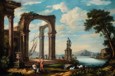 Lot 74 - Manner of Giovanni Paolo Panini Figures in...