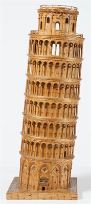 Lot 314 - Wood Model of Leaning Tower of Pisa Height 28...