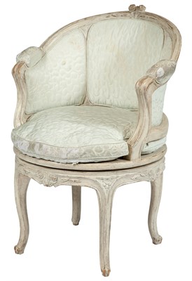 Lot 233 - Louis XV Style Painted Swivel Armchair Don...