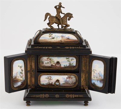 Lot 204 - Continental Gilt-Metal and Enamel Mounted...