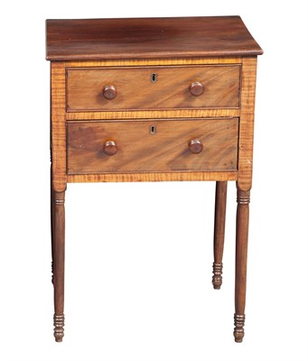 Lot 398 - American Mahogany and Maple Two-Drawer Bedside...