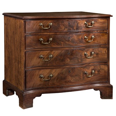 Lot 445 - George III Mahogany Serpentine Dressing Chest...