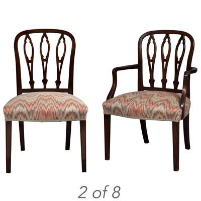 Lot 446 - Set of Eight George III Mahogany Dining Chairs...