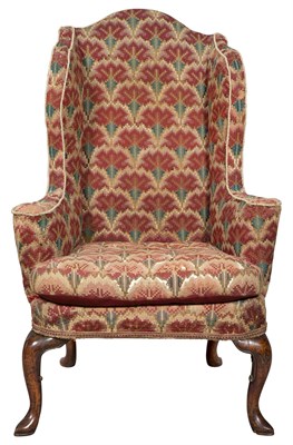 Lot 371 - George I Needlework-Upholstered Walnut Wing...
