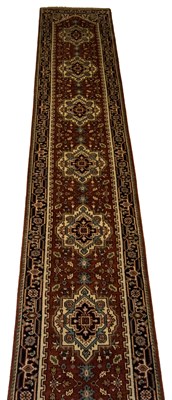 Lot 570 - Indo-Heriz Runner India, contemporary Ten...