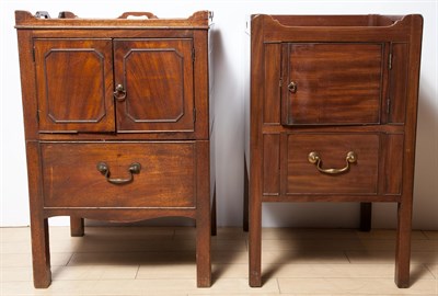 Lot 249 - Two Similar George III Style Mahogany Bedside...