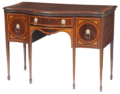 Lot 213 - Edwardian Mahogany and Satinwood Serpentine...