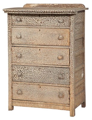 Lot 313 - Painted Pine Chest of Drawers with Alligator...