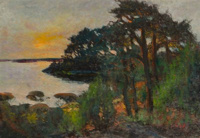 Lot 3 - 20th Century School Sunset Signed indistinctly...