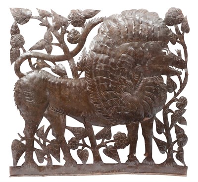 Lot 216 - Gothic Style Pierced and Patinated Tin Wall...