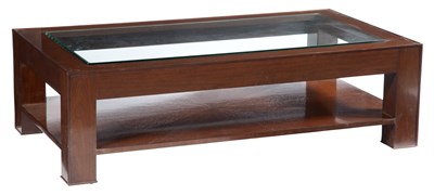 Lot 135 - Mahogany and Glass Top Low Table Height 16...
