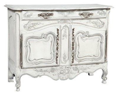 Lot 394 - Provincial Louis XV Style Painted Wood Side...