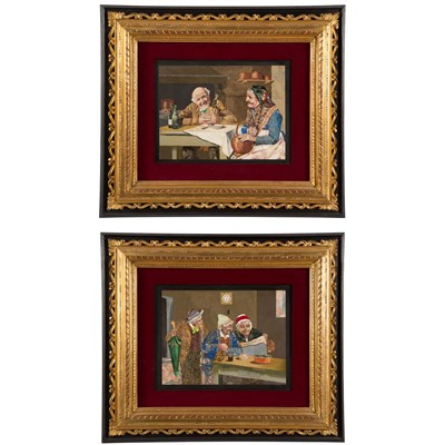 Lot 530 - Two Florentine Pietra Dura Plaques Comprising...